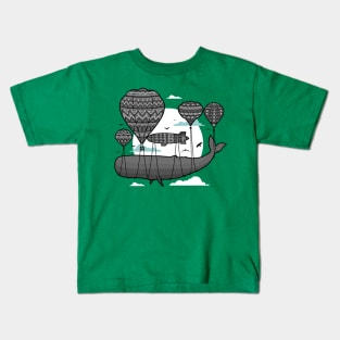 air balloon holding whale Kids T-Shirt